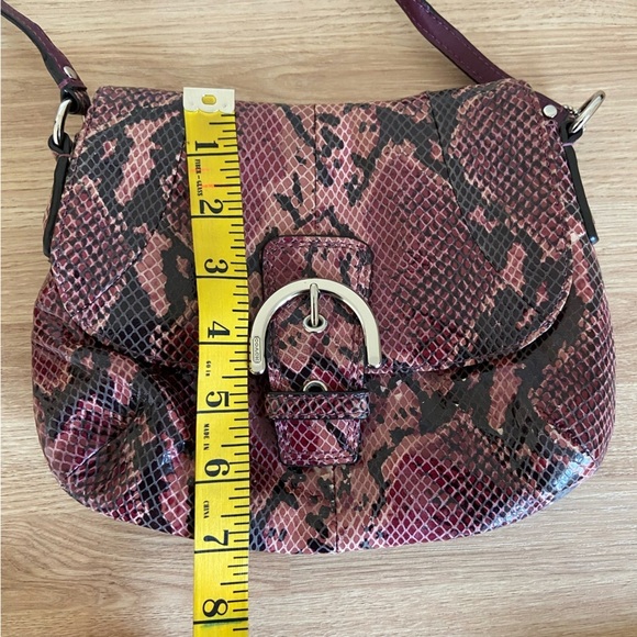 Coach Snakeskin Python Burgundy Purple Silver Small Crossbody Purse Bag - Picture 11 of 11